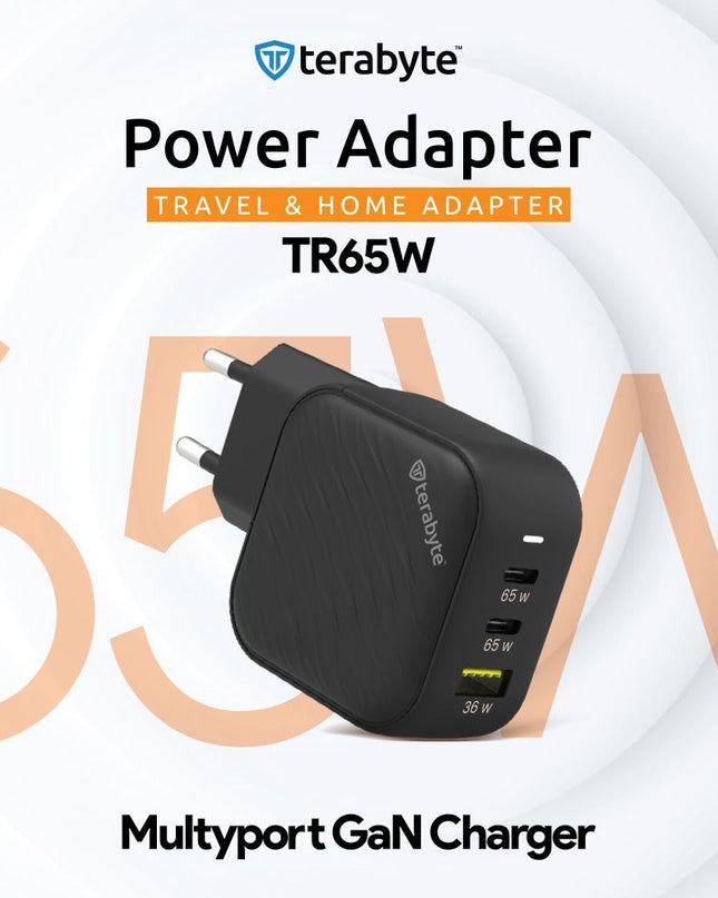 Punjac univerzalni Terabyte TR65W, GaN, PPS, PD 3.0, QC 3.0, 65W CE crna