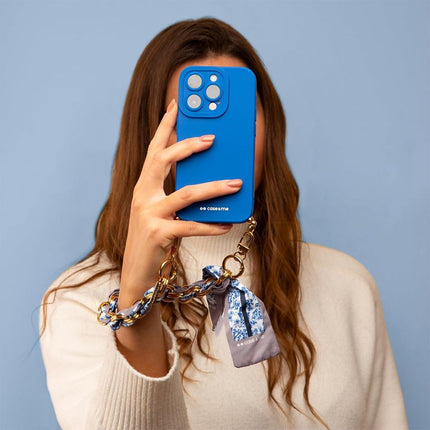 Maska za Iphone 14 Pro Max 6.7 plava CASE&ME sa maramom