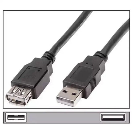 E-GREEN Kabl USB A - USB A M/F (produžni) 5m crni crna