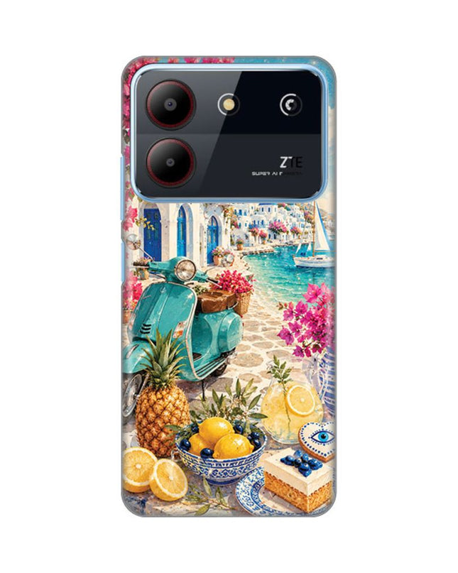 Maska za ZTE Blade A54 Summer in Greece Silikonska Print Skin