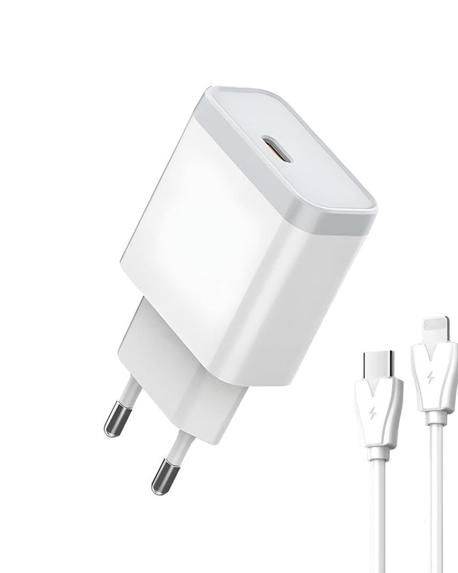 Kucni punjac LDNIO Q122 PPS PD, 27W sa Type C na iPhone lightning kablom beli