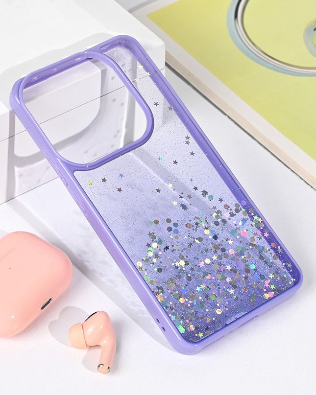 Maska za Xiaomi Redmi Note 14 5G ljubicasta Frame Glitter