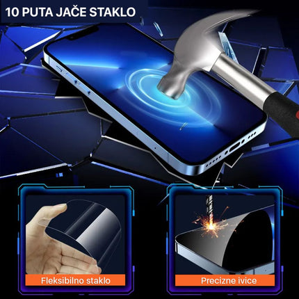 Zastitno Staklo Tempered glass 2.5D dust free Box za iPhone 12 Pro Max 6.7 crni