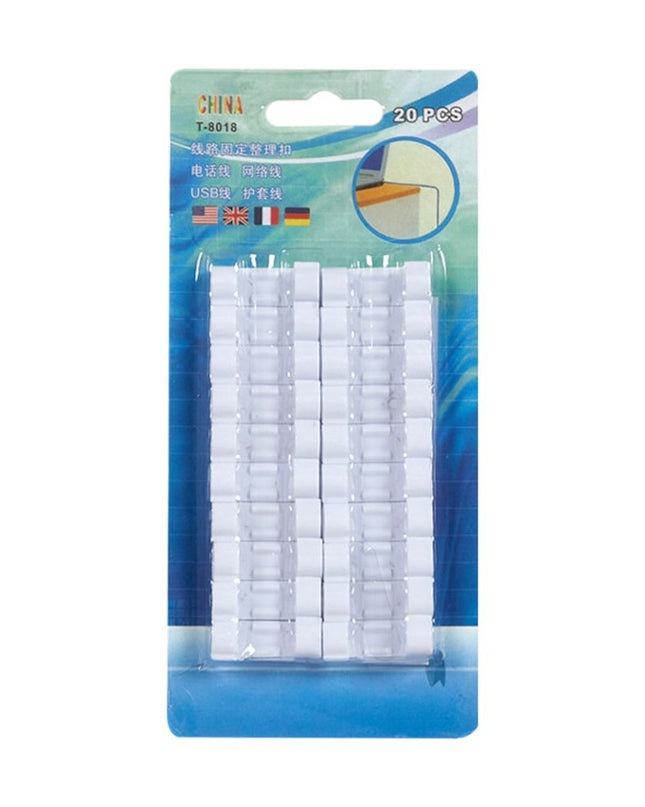Nosac kablova JWD, samolepljivi 20 kom beli