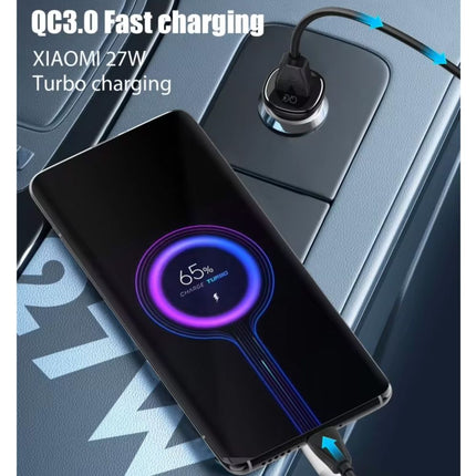 Auto punjac LDNIO C105, QC3.0, 30W USB Type C crni