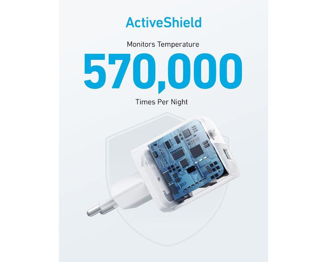 ANKER 323 33W USB-C zidni punjač 2-porta (USB-A i USB-C), bela