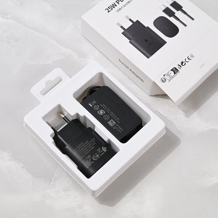 Kucni punjac PD Fast charger 25W za Samsung sa PD Type C kablom CE crni