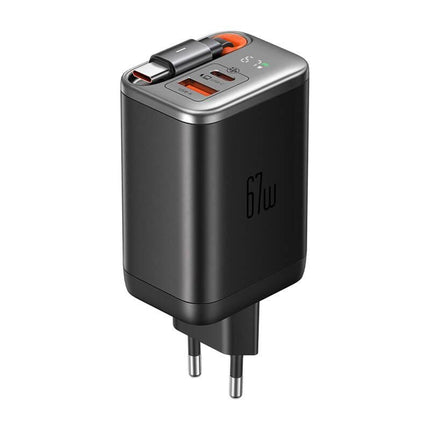 MCDODO CH-4100 ZIDNI PUNJAČ 67W 1C+1A GaN SA UGRAĐENIM KABLOM USB-C NA Izvlačenje 65cm