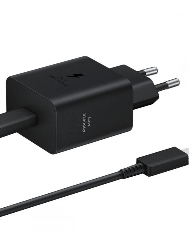 Kucni punjac PD Fast charger 45W redizajn za Samsung sa PD Type C kablom CE crni