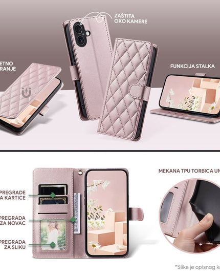 Maska za Samsung A556B Galaxy A55 5G crvena Wallet Romb
