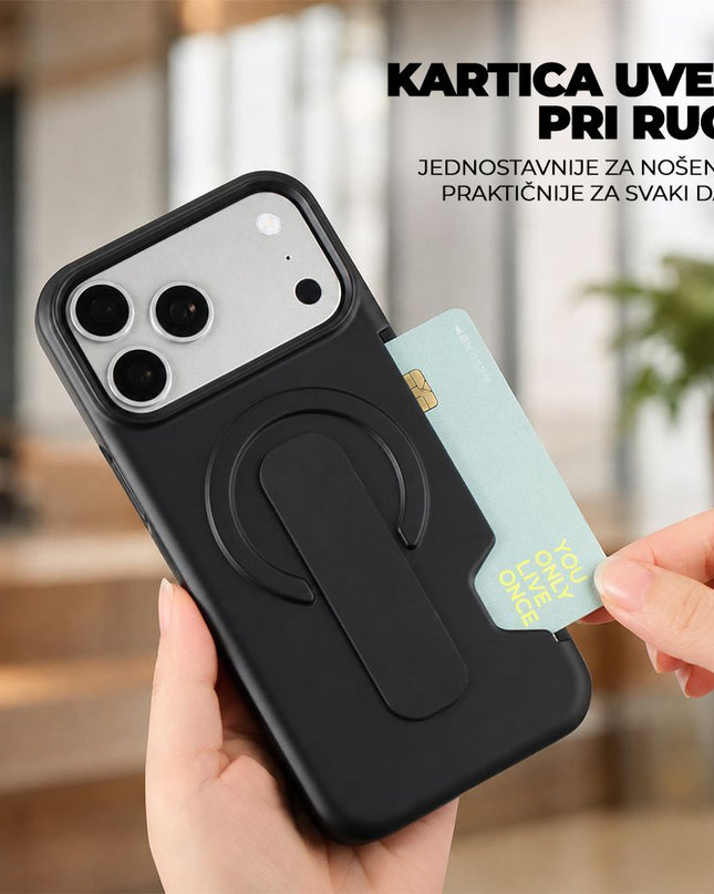 Maska za iPhone 17 6.3 zelena Magsafe GripCard