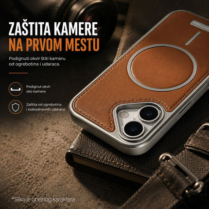 Maska za iPhone 17 Pro Max 6.9 tamno plava Magsafe Urban Leather