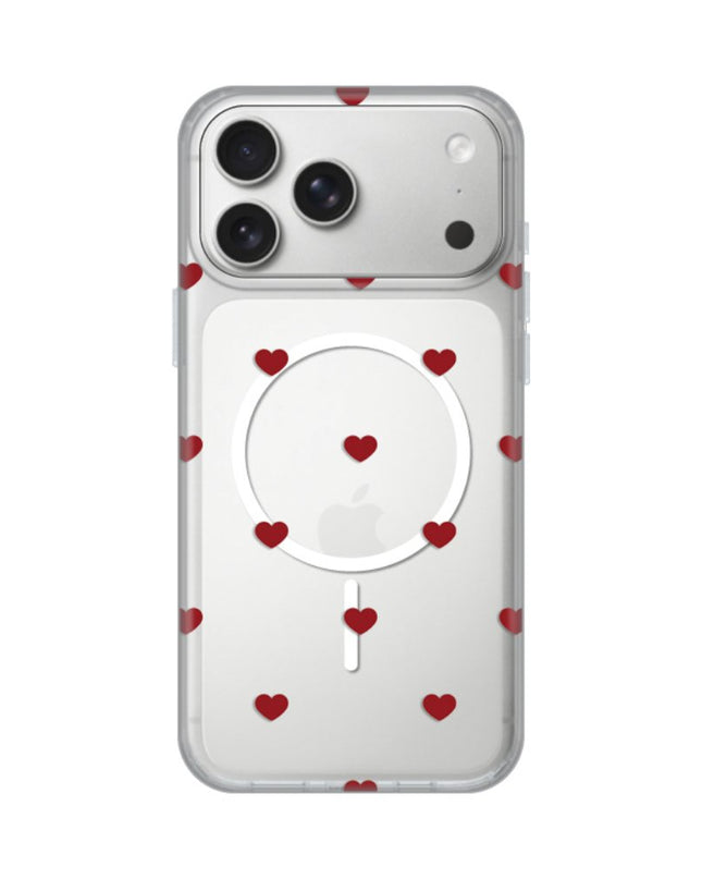 Maska za iPhone 17 Pro Max 6.9 Red Hearts Print Magsafe