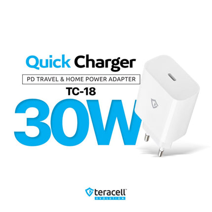 Kucni punjac Teracell Evolution TC-18 PD Fast charging 30W beli CE