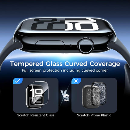 Zastitno staklo Tempered Glass Premium UV Glue Full Cover + Lampa za Apple Watch 10/11 46mm