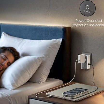 ANKER Nano 20W putni zidni punjač 5-portova (2x USB-A, 2x USB-C, utičnica EU na US, UK, AU i EU), bela