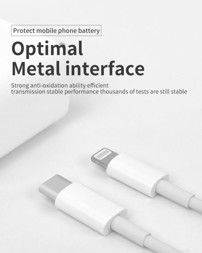 Data kabl Coteci CS2165 3A PD na iPhone lightning beli 1m