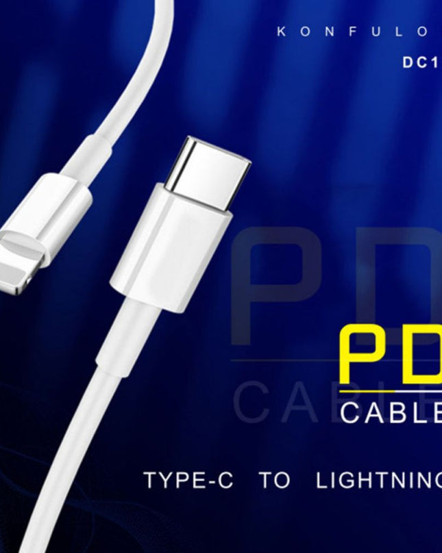 Data kabl KONFULON DC13 PD 3A Type C na iPhone lightning beli 1m