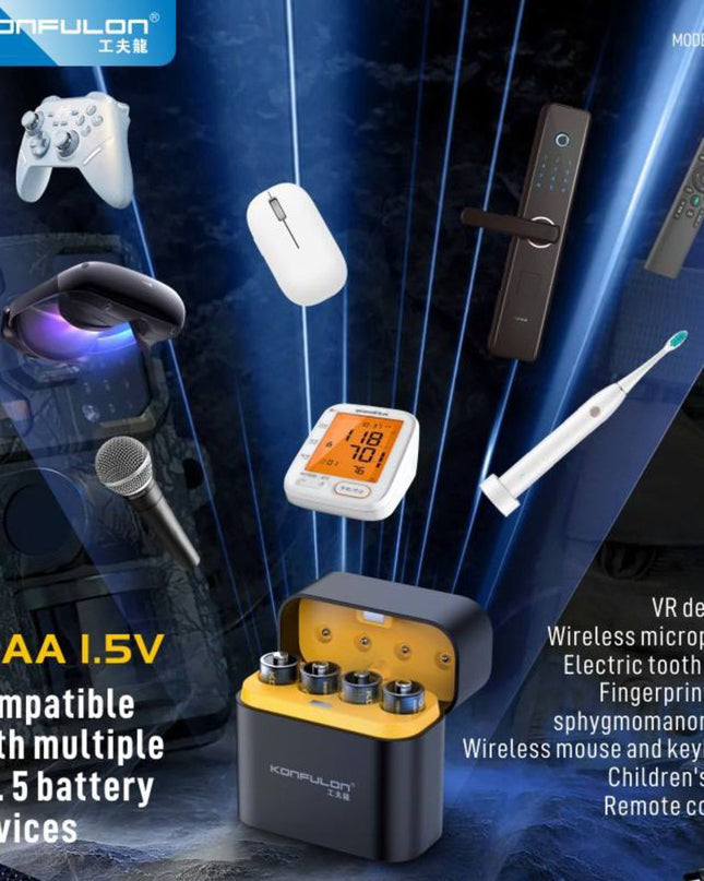 Punjac za Li-Ion baterije KONFULON CD-01 4xAA crni