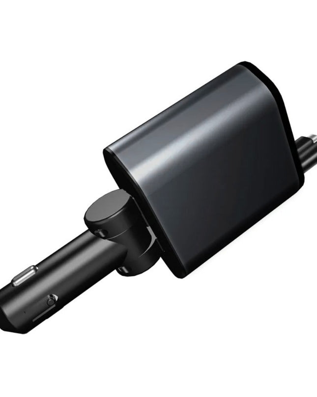 Auto punjac C1 4u1 PD 3A, USB 2.4A 120W (total) sa Type C/lightning kablom tamno sivi