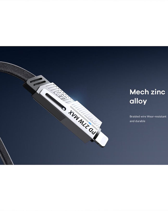 Data kabl REMAX RC-C189 PD 65W, QC 3.0 USB Lightning 27W, 2u1 crni 1m