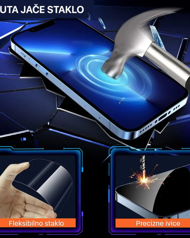Zastitno Staklo Tempered glass 2.5D dust free Box za iPhone 13 Mini 5.4 crni