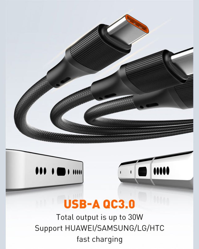 Data kabl LDNIO LC97 uc 100W 4 u 1 crni 1.2m