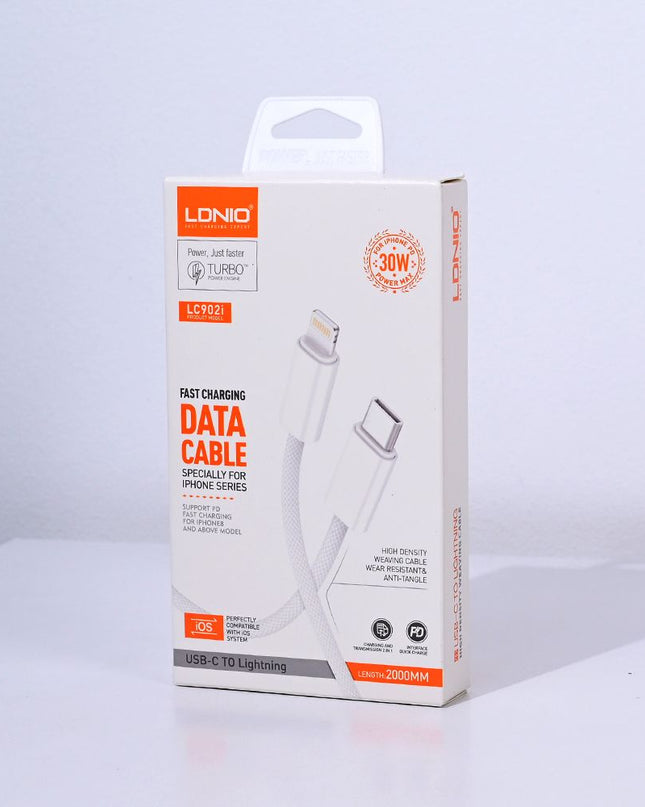 Data kabl LDNIO LC902-I 30W Type C na Lightning beli 2m
