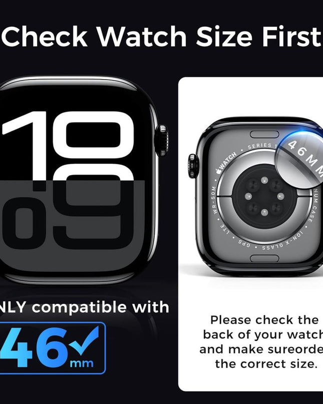 Zastitno staklo Tempered Glass Premium UV Glue Full Cover + Lampa za Apple Watch 10/11 46mm