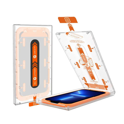 Zastitno Staklo Tempered glass 2.5D dust free Box za iPhone 13 Pro Max/14 Plus 6.7 crni