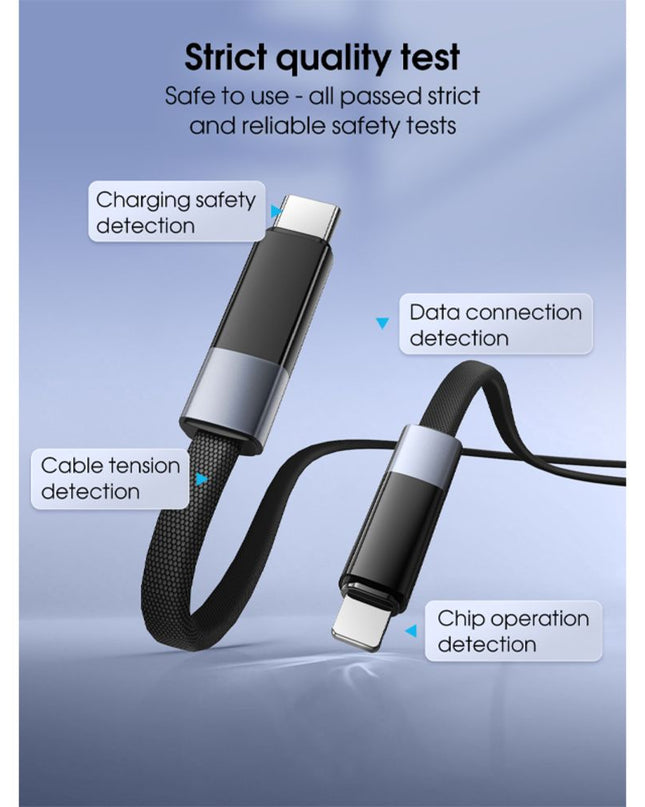 Data kabl LDNIO LC241i 30W Fast Automatic Power OFF Type C na iPhone lightning crni 1m