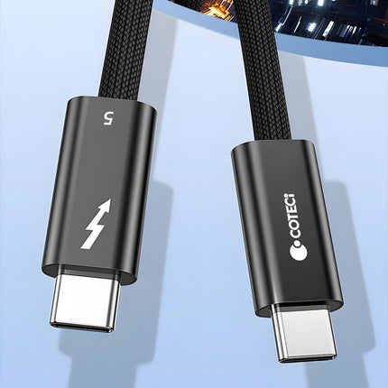 Data kabl Coteci Thunderbolt OF-066 120Gbps 240W 4k PD Type C na Type C crni 0.3m