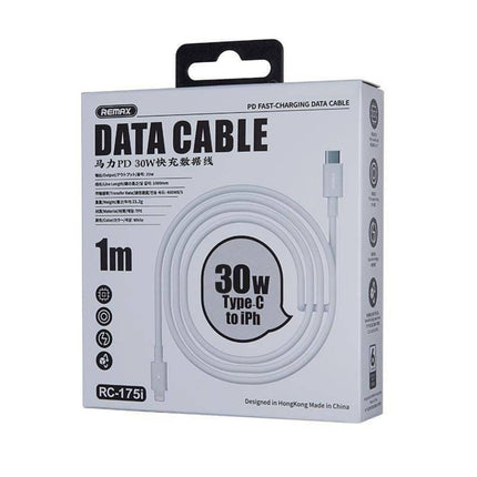 Data kabl REMAX RC-175i PD 30W iPhone Type C na iPhone lightning beli 1m