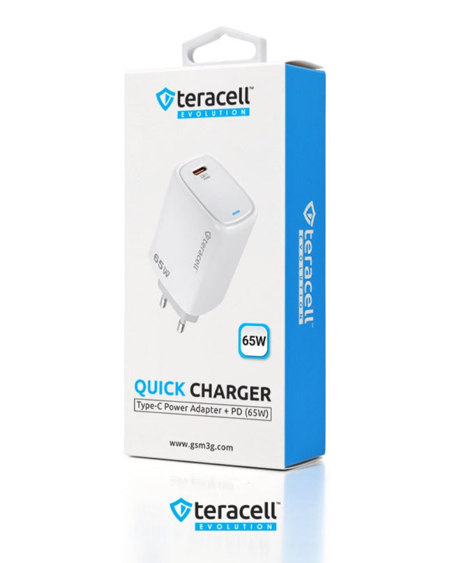 Kucni punjac Teracell Evolution TC-20, GAN, PD Fast charging 65W beli CE