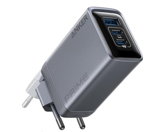 ANKER Prime 100W GaN zidni brzi punjač, 3-porta (2x USB-C i 1x USB-A) srebrni crna