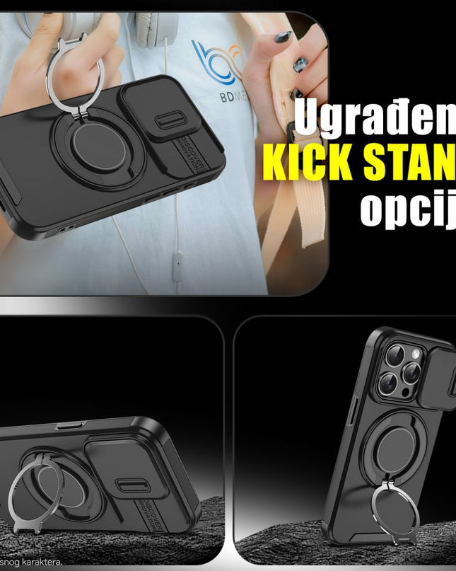 Maska za Xiaomi Redmi Note 15 Pro Plus 5G (EU) crna CamShield Ring stand