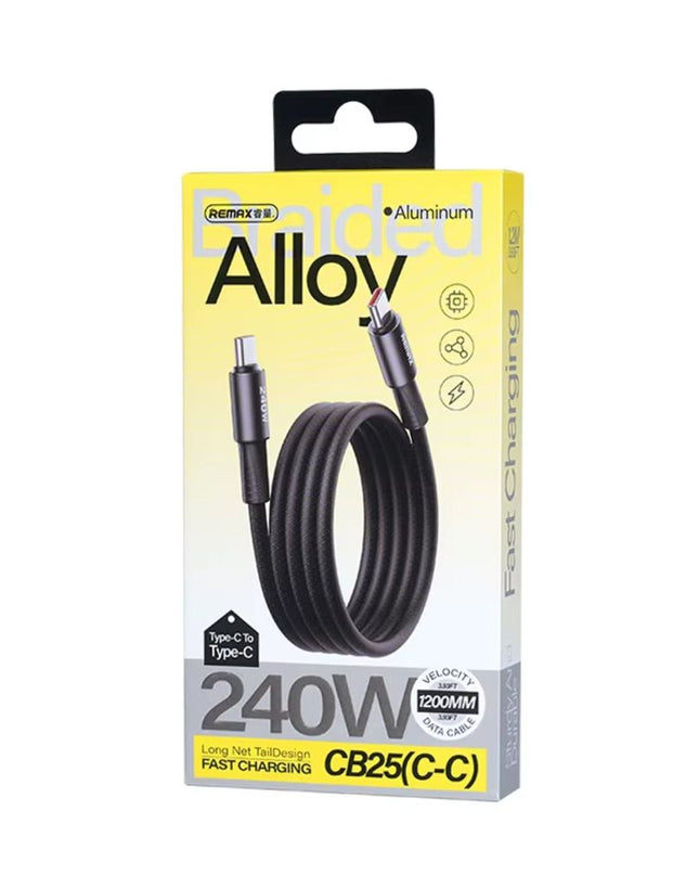 Data kabl REMAX Velocity CB25 Fast charging 240W Type C na Type C 240W 1.2m crni