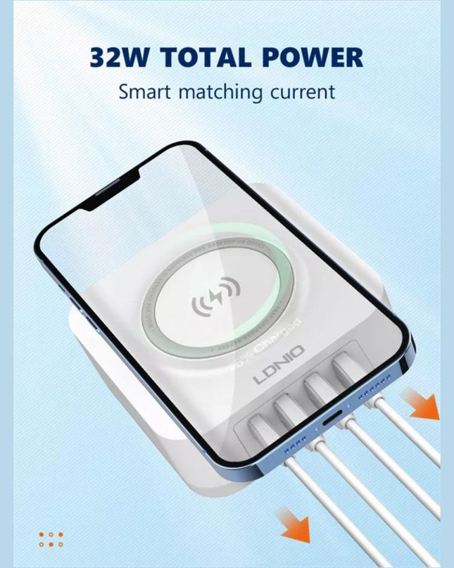 Kucni punjac LDNIO AW004 32W Desktop Wireless Quick Charge 3.0 + PD 30W beli