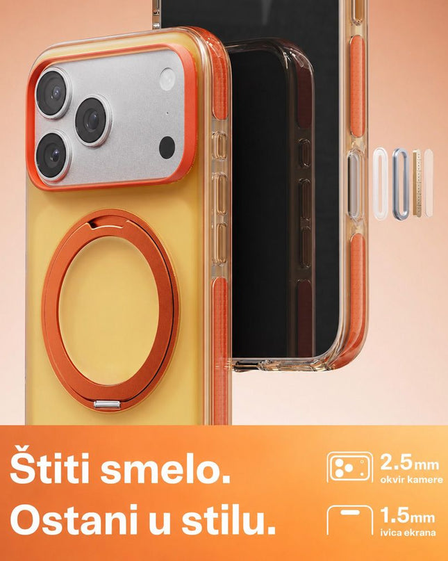 Maska za iPhone 17 Pro Max 6.9 narandzasta Magsafe Color Ring