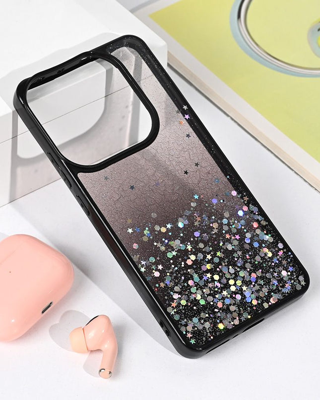 Maska za Xiaomi Redmi Note 14 5G crna Frame Glitter