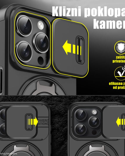 Maska za Xiaomi Redmi Note 15 Pro Plus 5G (EU) crna CamShield Ring stand