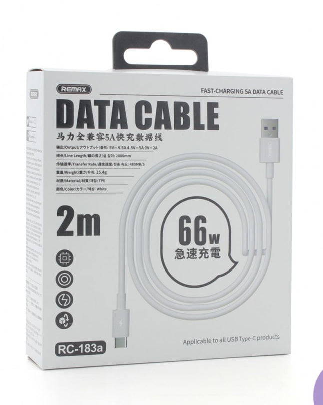 Data kabl REMAX RC-183a 66W 6A Type C 2m beli