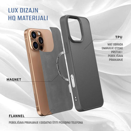 Maska za iPhone 17 Pro 6.3 siva Magsafe Kevlar