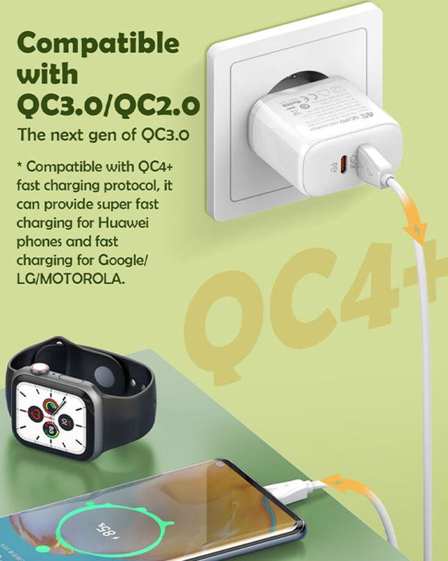 Kucni punjac LDNIO A2526C PD, QC4+, QC3.0, PPS 45W Type C na Type C
