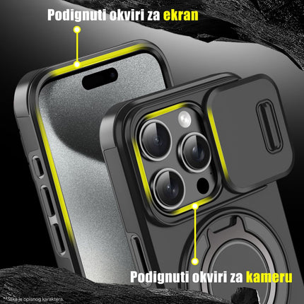 Maska za Samsung A175F Galaxy A17 crna CamShield Ring stand