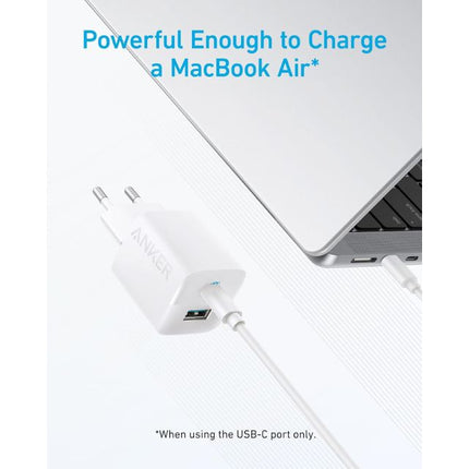 ANKER 323 33W USB-C zidni punjač 2-porta (USB-A i USB-C), bela