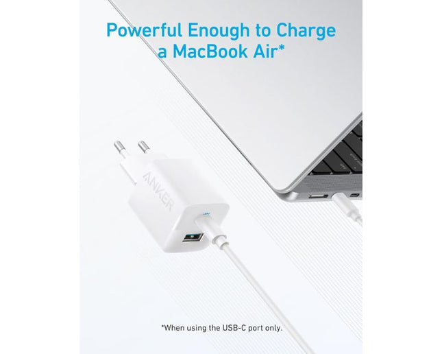 ANKER 323 33W USB-C zidni punjač 2-porta (USB-A i USB-C), bela