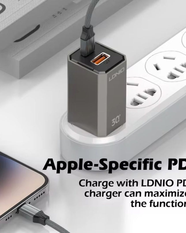 Data kabl LDNIO LC442I 30w, Type C na iPhone Lightning sivi 2m