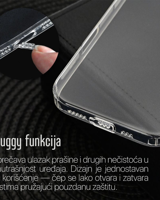 Maska za iPhone 17/18 Pro 6.3 transparent silikonska Ultra Thin with pluggy
