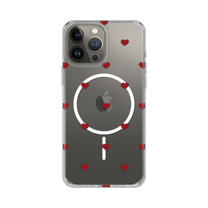 Maska za iPhone 13 Pro Max 6.7 Red Hearts Print Magsafe